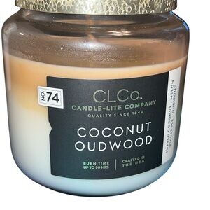 Candle-Lite Company Coconut Oudwood Candle - Cream and Gold